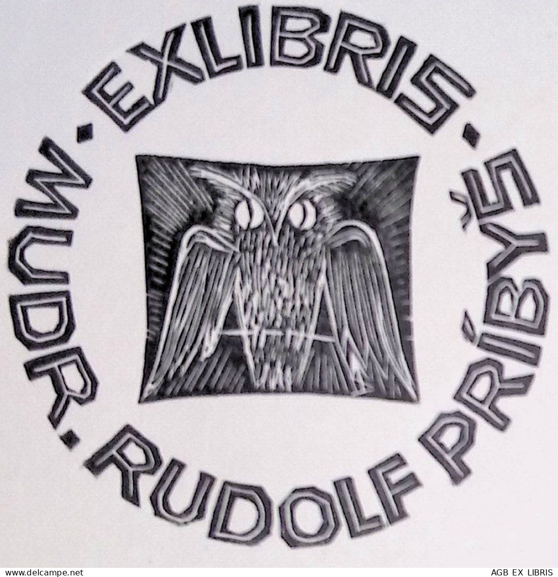 EX LIBRIS ERICH AULITZKY Per MUDR. RUDOLF PRIBYS L27bis-F02 EXLIBRIS Opus 51 NERO - Ex-libris