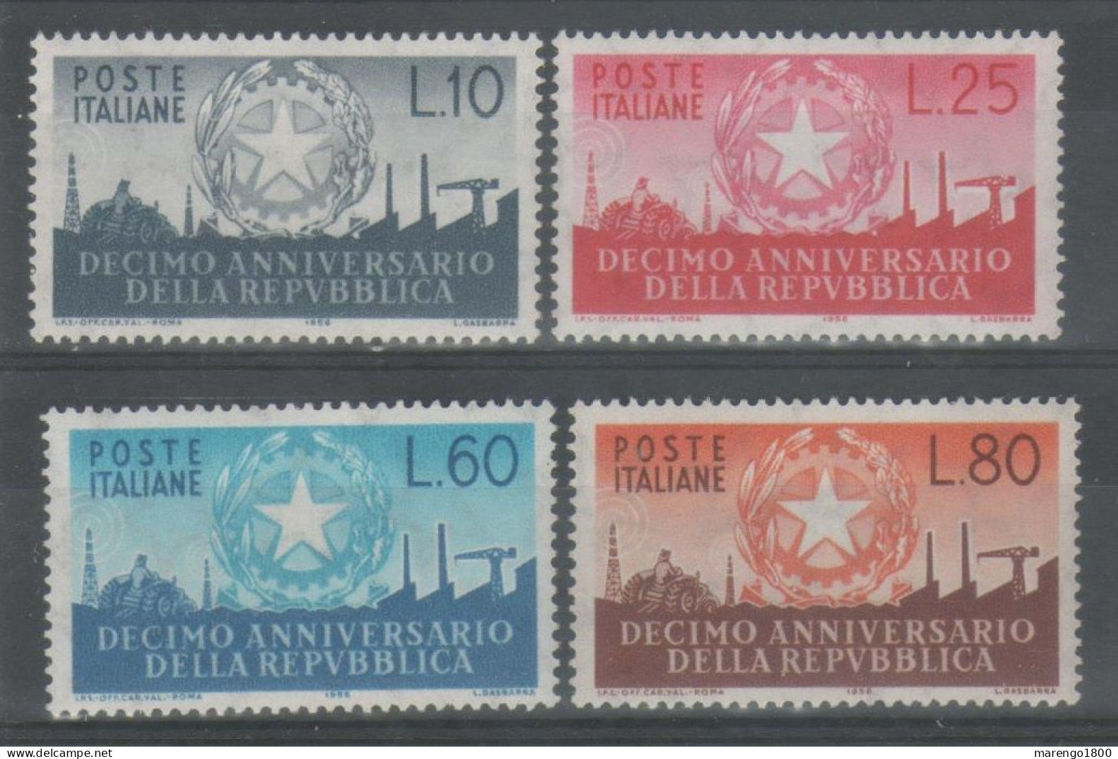 ITALIA 1956 - Decennale Repubblica ** - 1946-60: Neufs
