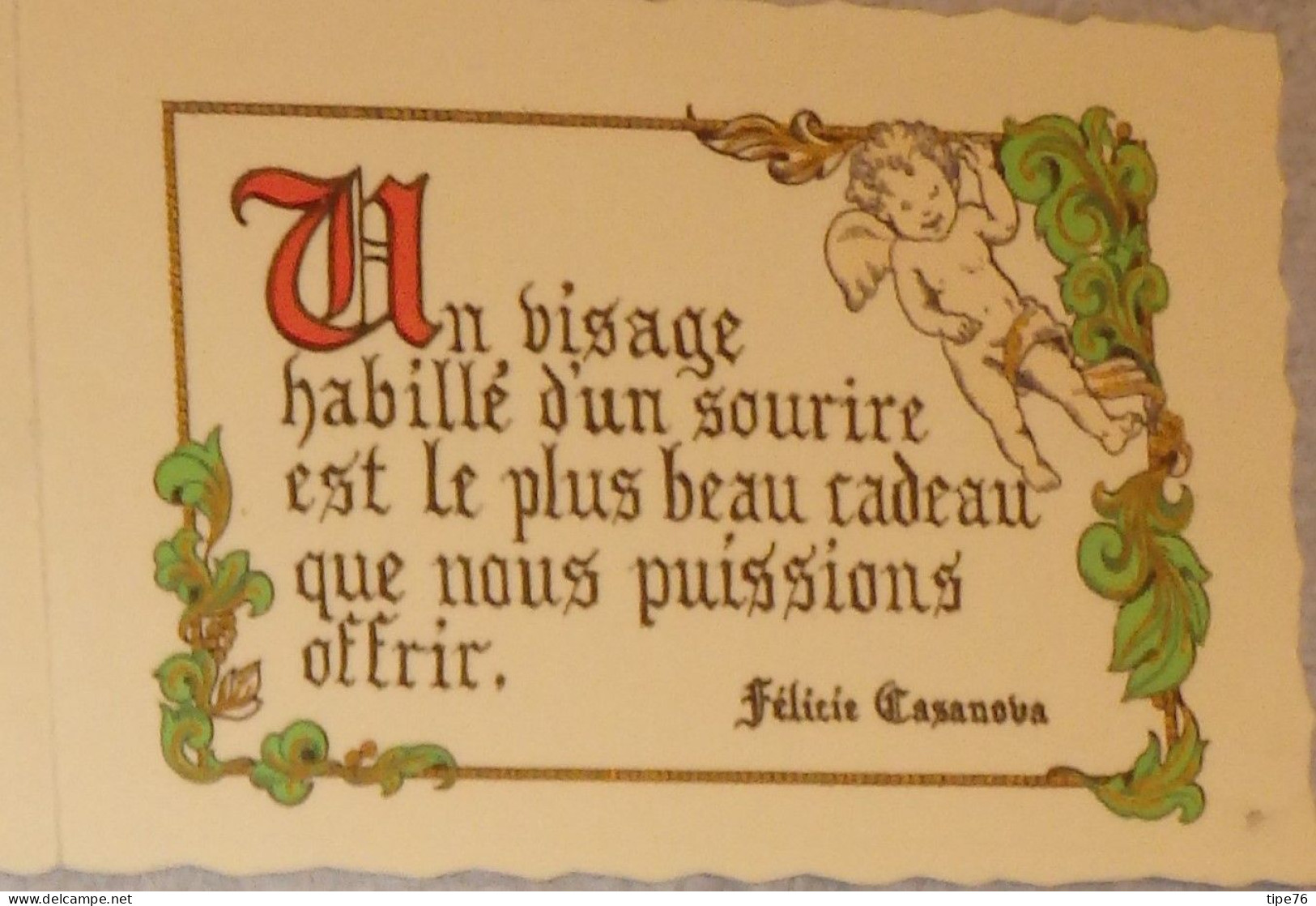 Petit Calendrier  De Poche 1980 Dicton Citation Un Visage Habillé D'un Sourire ...Félicie Casanova - Petit Format : 1971-80