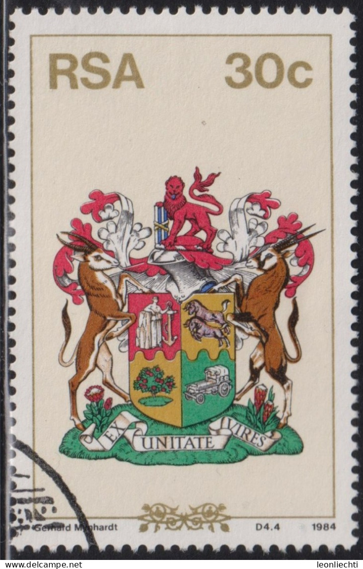 1984 RSA ° Mi:ZA 658, Sn:ZA 641, Yt:ZA 572, Sg:ZA 569, SAC:ZA 574, Coat Of Arms - Oblitérés