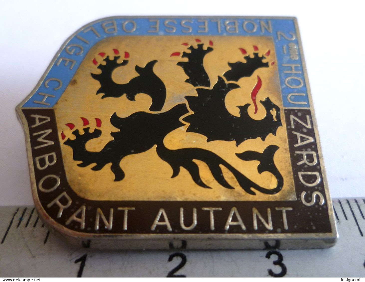 INSIGNE 2° REGIMENT DE HUSSARDS - Dos Argenté - Y DELSART H 583 - Hueste