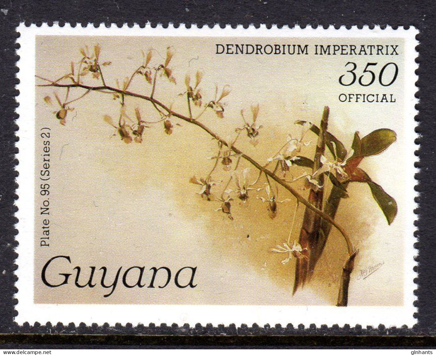 GUYANA - 1988 REICHENBACHIA ORCHIDS PLATE 95 SERIES 2 INSCRIBED OFFICIAL FINE MNH ** SG O66 - Guyana (1966-...)