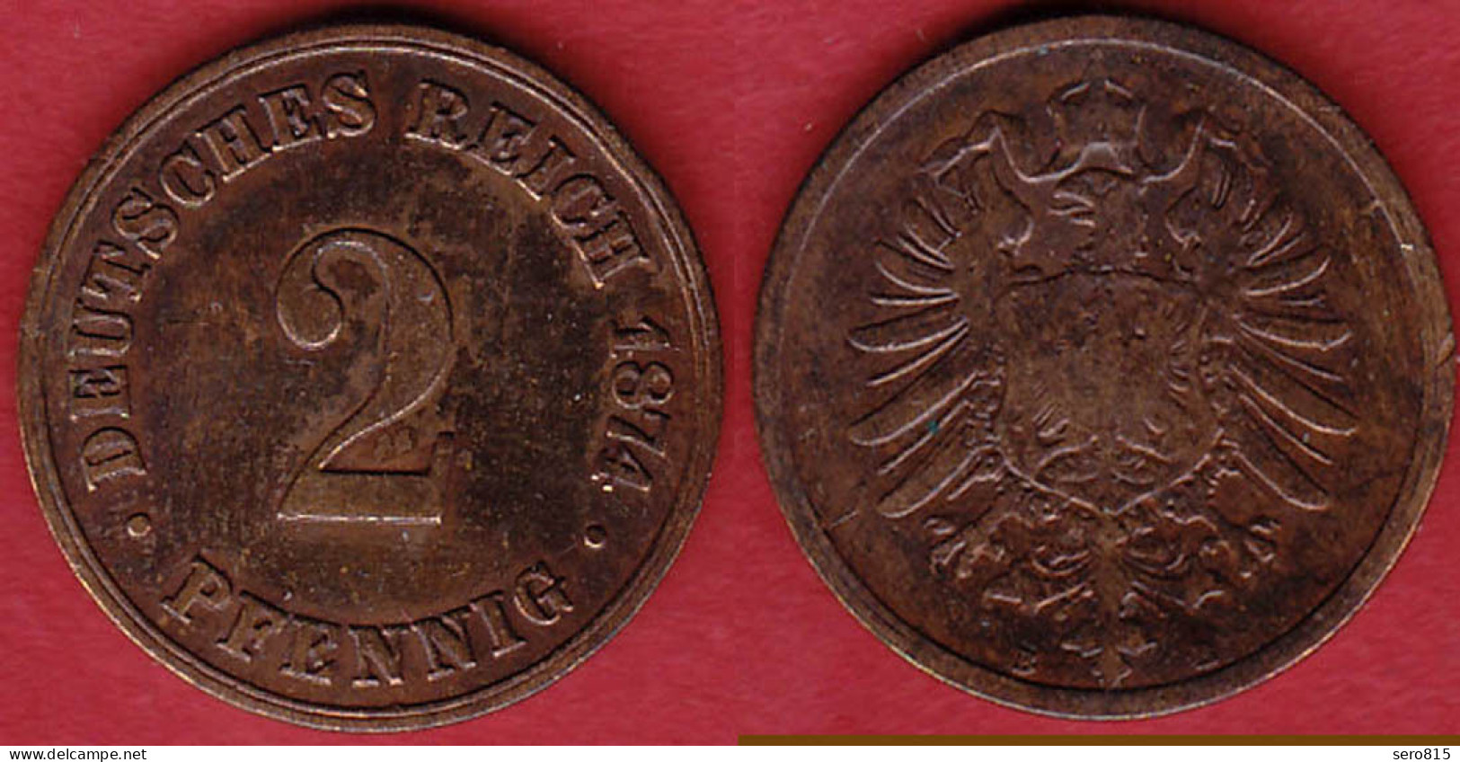 2 Pfennig Kaiserreich Kleiner Adler 1874 B Gebraucht  Jäger 2  (3903 - 2 Pfennig