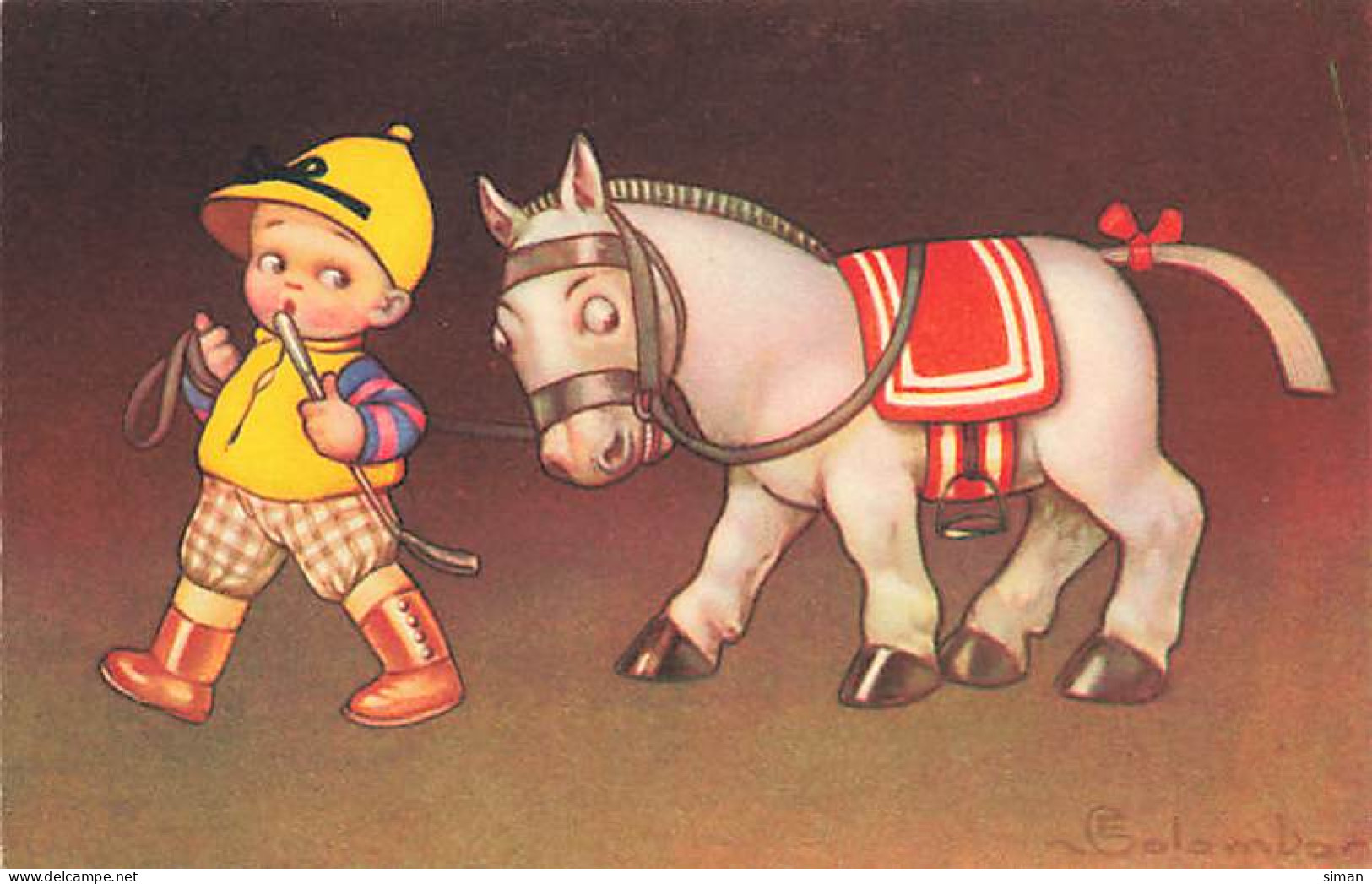 N°24709 - Illustrateur - E. Colombo - Jockey Tenant Son Cheval - Colombo, E.