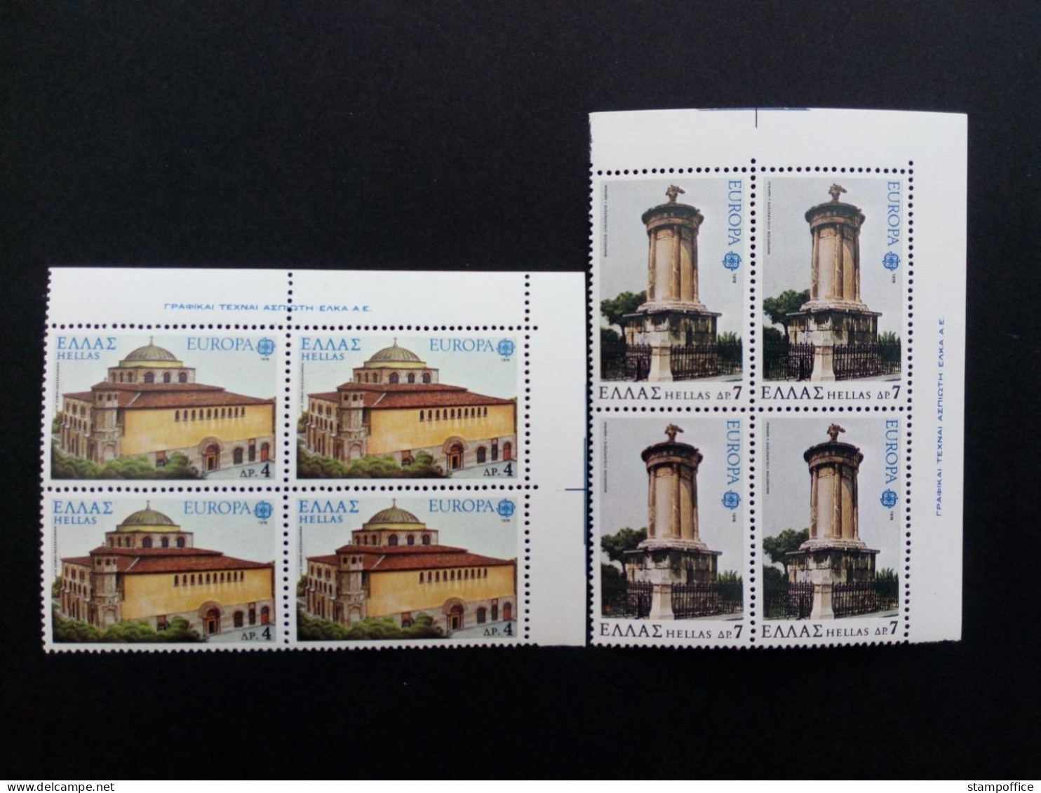 GRIECHENLAND MI-NR. 1314-1315 POSTFRISCH(MINT) 4er BLOCK EUROPA 1978 BAUDENKMÄLER DOM - Unused Stamps