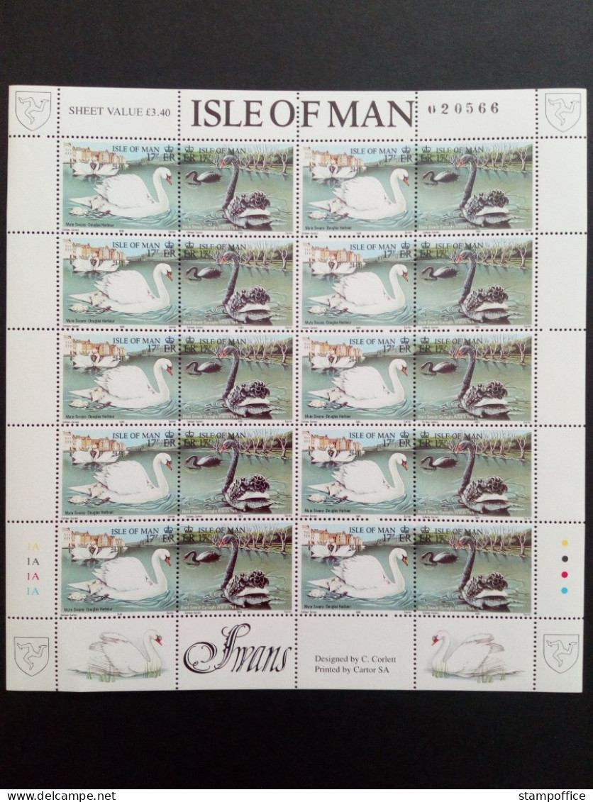 INSEL MAN MI-NR. 478-483 POSTFRISCH(MINT) KLEINBOGENSATZ SCHWÄNE SWANS 1991 - Isla De Man