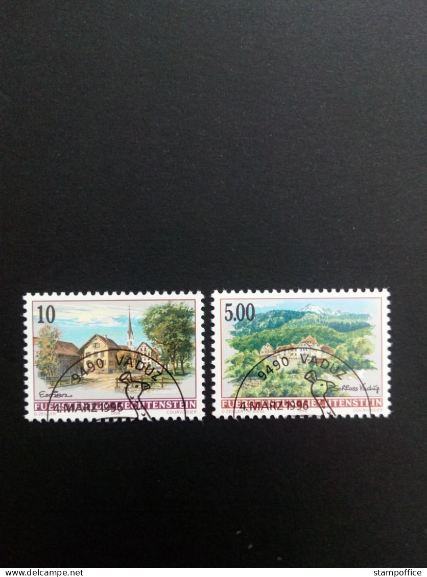 LIECHTENSTEIN MI-NR. 1126-1127 GESTEMPELT(USED) DORFANSICHTEN 1996 SCHLOSS VADUZ - Gebraucht