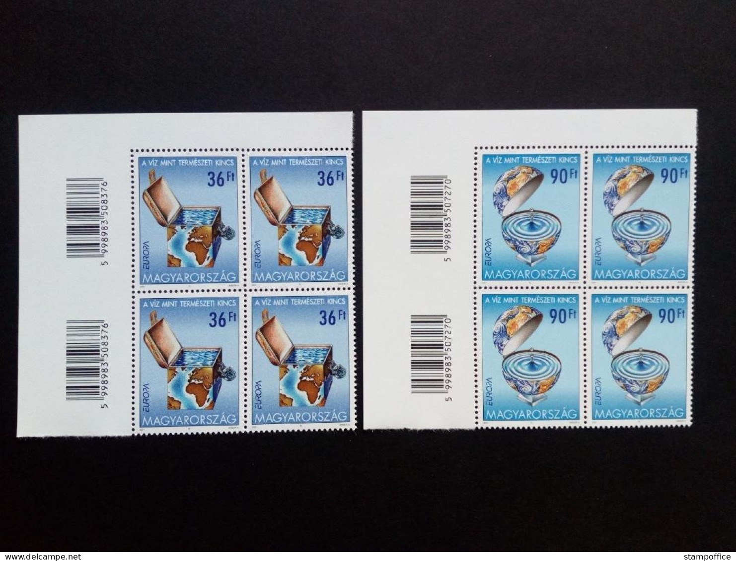 UNGARN MI-NR. 4674-4675 POSTFRISCH(MINT) 4er BLOCK EUROPA 2001 WASSER - 2001