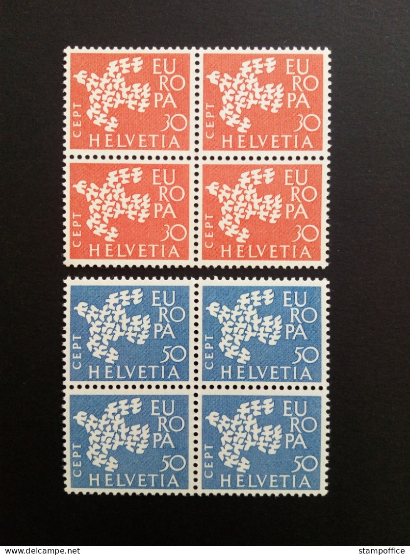 SCHWEIZ MI-NR. 736-737 POSTFRISCH(MINT) 4er BLOCK EUROPA 1961 TAUBE - 1961