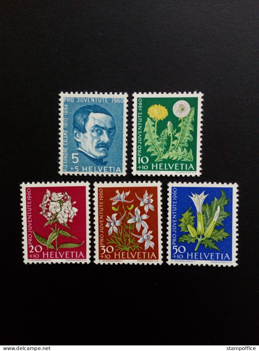 SCHWEIZ MI-NR. 722-726 POSTFRISCH(MINT) PRO JUVENTUTE 1960 WIESEN- UND GARTENBLUMEN (III) LÖWENZAHN PFLOX - Unused Stamps