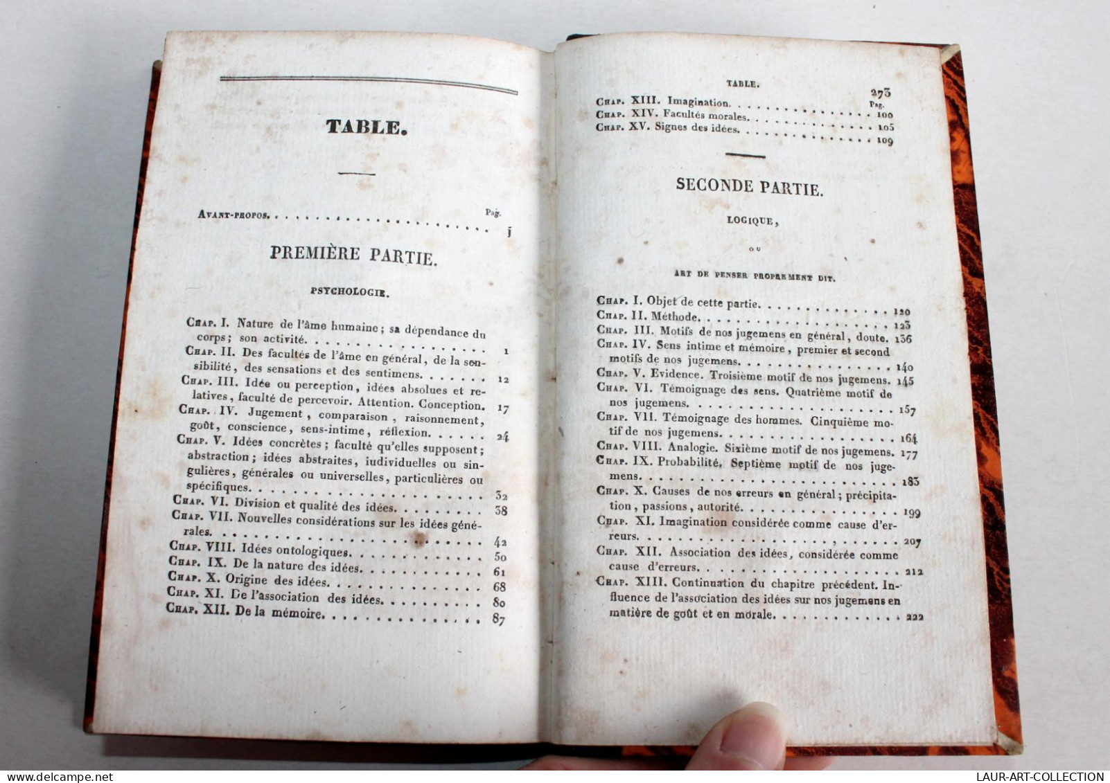 ELEMENS DE PSYCHOLOGIE, D'IDEOLOGIE Et LOGIQUE Ou ART DE PENSÉE De JACQUIER 1825 / ANCIEN LIVRE XIXe SIECLE (1803.59) - Psychology/Philosophy