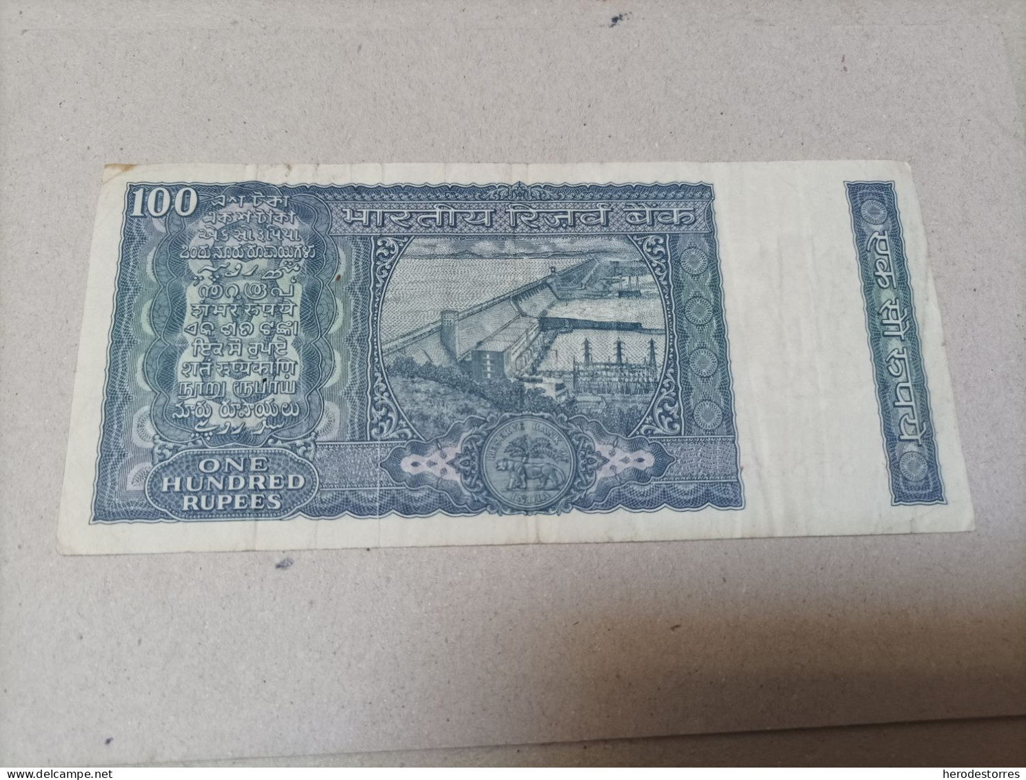 Billete India, 100 Rupias, Año 1970 - Inde