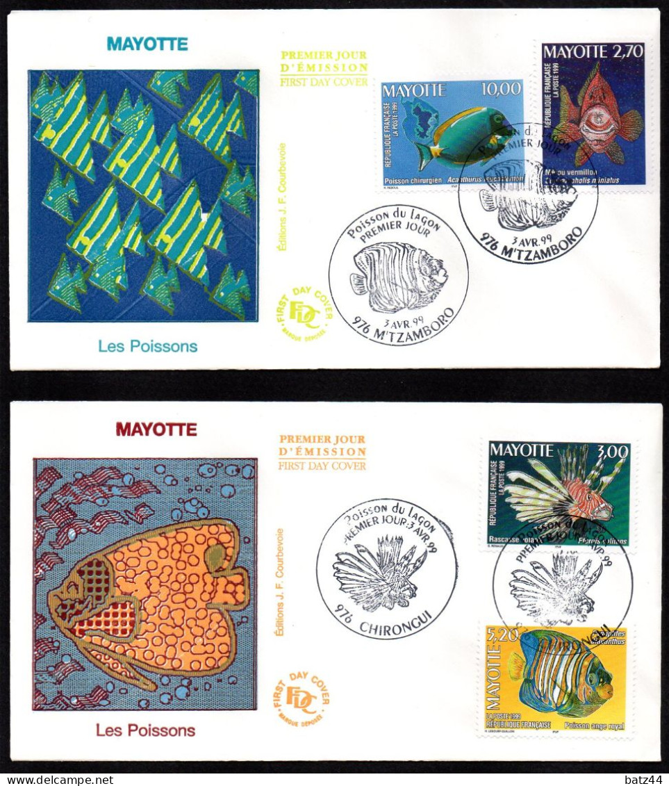 Mayotte , Poisson Fish 2 Enveloppe Premier Jour D'émission Du Timbre FDC - Covers & Documents