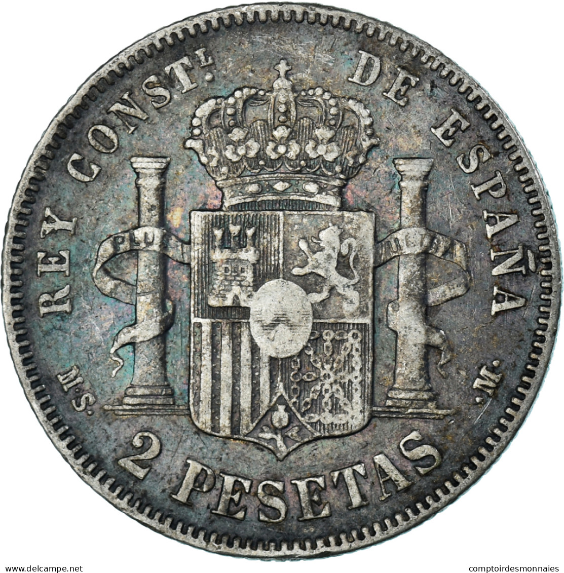 Monnaie, Espagne, Alfonso XII, 2 Pesetas, 1882, Madrid, TB+, Argent, KM:678.2 - Premières Frappes