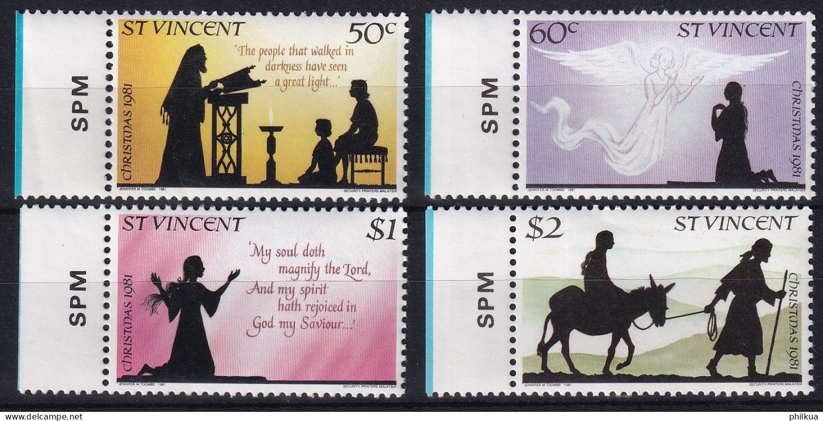 MiNr. 619 - 622 St. Vincent 1981, 19. Nov. Weihnachten - Postfrisch/**/MNH - St.Vincent (1979-...)