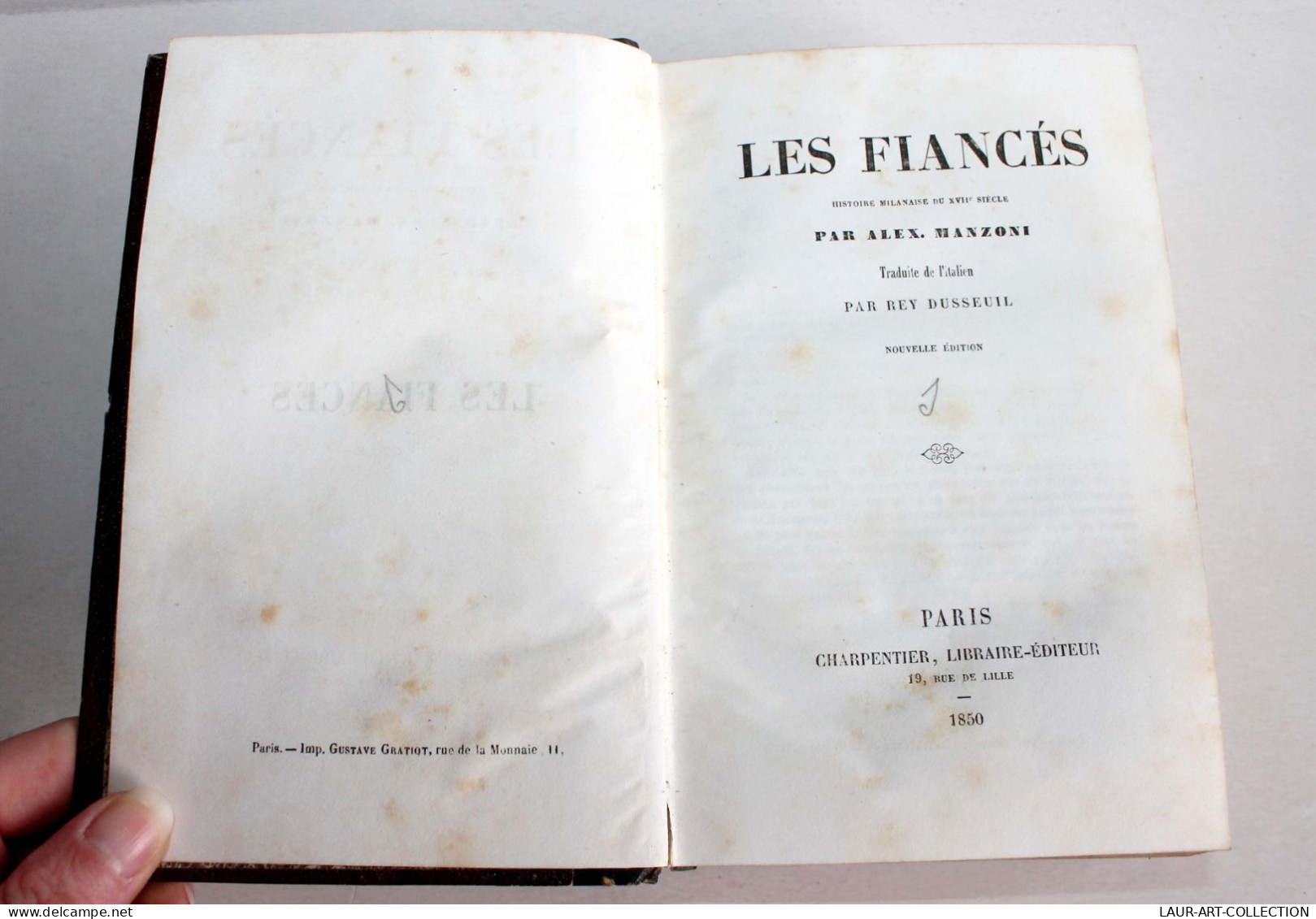 LES FIANCES HISTOIRE MILANAISE DU XVIIe SIECLE De MANZONI, NOUVELLE EDITION 1850 / ANCIEN LIVRE XIXe SIECLE (1803.63) - 1801-1900