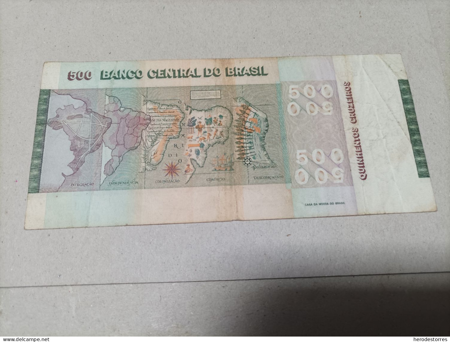 Billete Brasil 100 Cruzeiros, Conmemorativo, Nº Bajisimo, Serie A00068 - Brésil