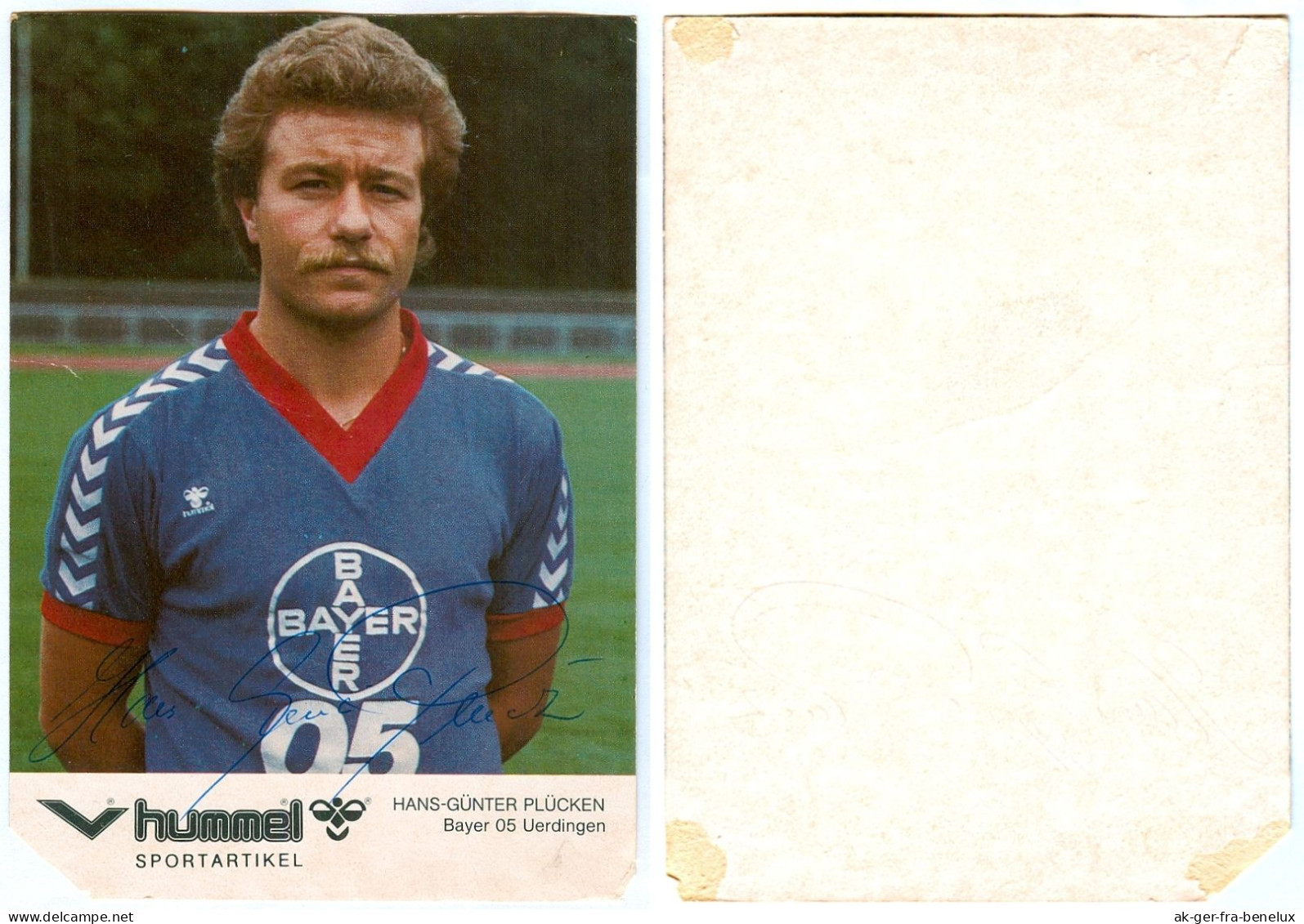 Fußball-Autogrammkarte AK Günther Plücken FC Bayer Uerdingen 80-81 KFC Hertha BSC Berlin Hamburger SV HSV Solingen - Autographes