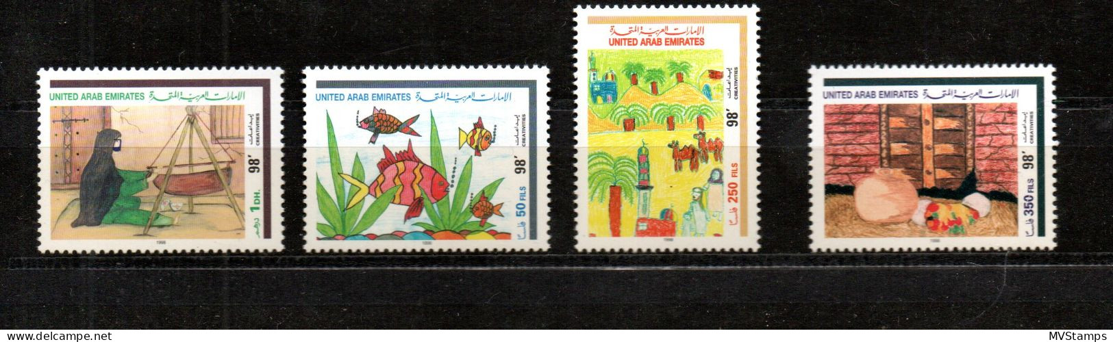 United Arab Emirates 1998 Set Children Paintings (Michel 593/98) Nice MNH - Emirats Arabes Unis (Général)