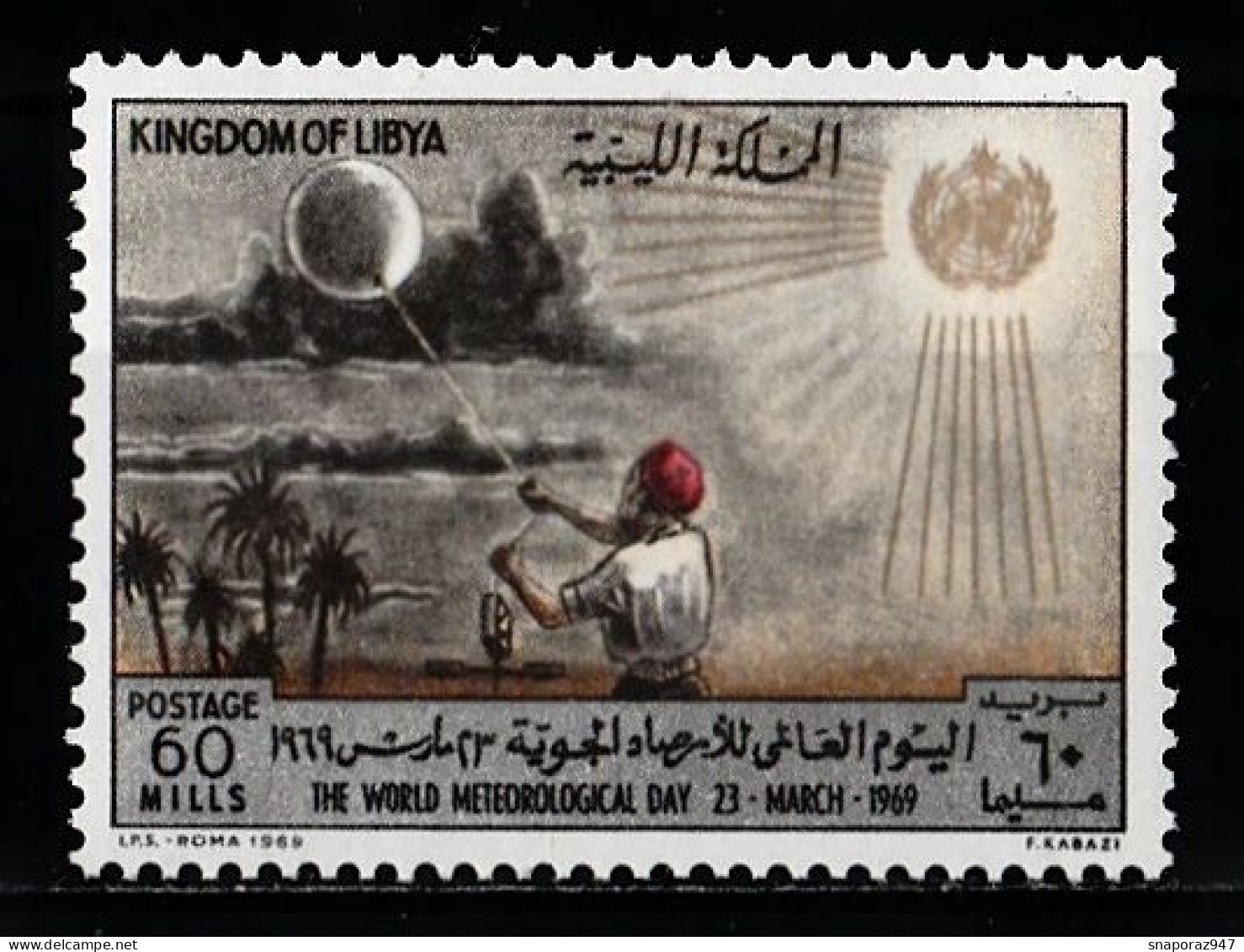 1969 Libia World Weather Day MNH** Ab170 - Klimaat & Meteorologie