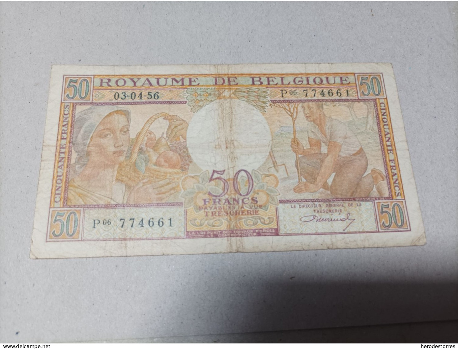 Billete Bélgica De 50 Francos, Año 1956 - Zu Identifizieren