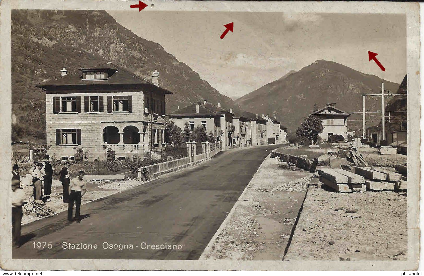 Stazione Osogna Cresciano, Gare, Bahnhof, Animée, Personnages, Carte N° 1975, Voyagée 1939 - Autres & Non Classés