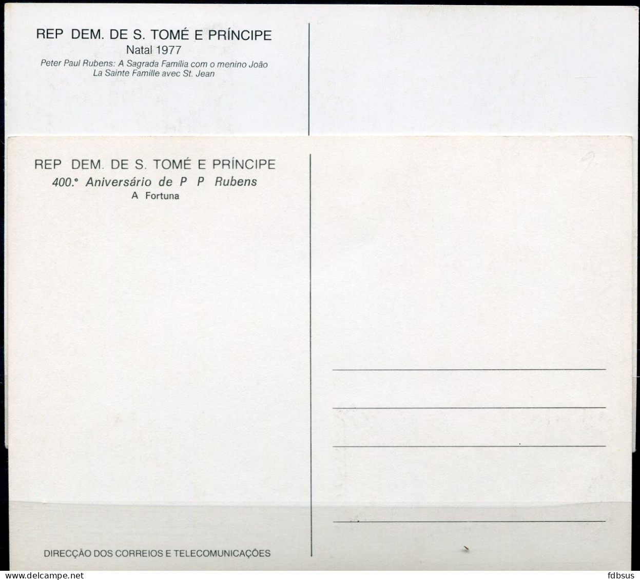 1 Set  8 Blocs Et Timbres + 2 Cartes Postales -   RUBENS - Sao Tomé E Principe