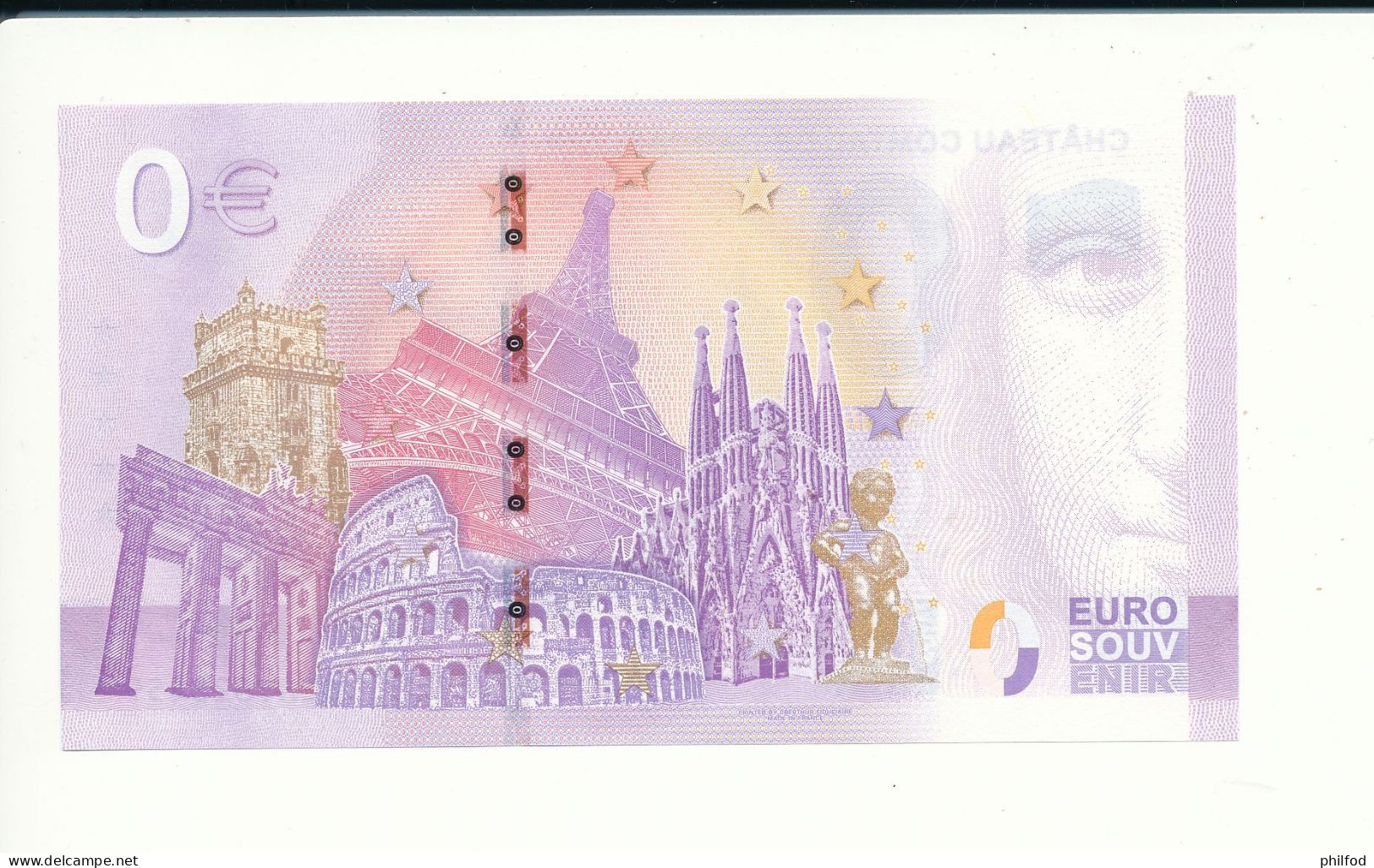 Billet Souvenir - 0 Euro - CHÂTEAU COMTAL DE CARCASSONNE - UEHY - 2023-1 - N° 28459 - Vrac - Billets