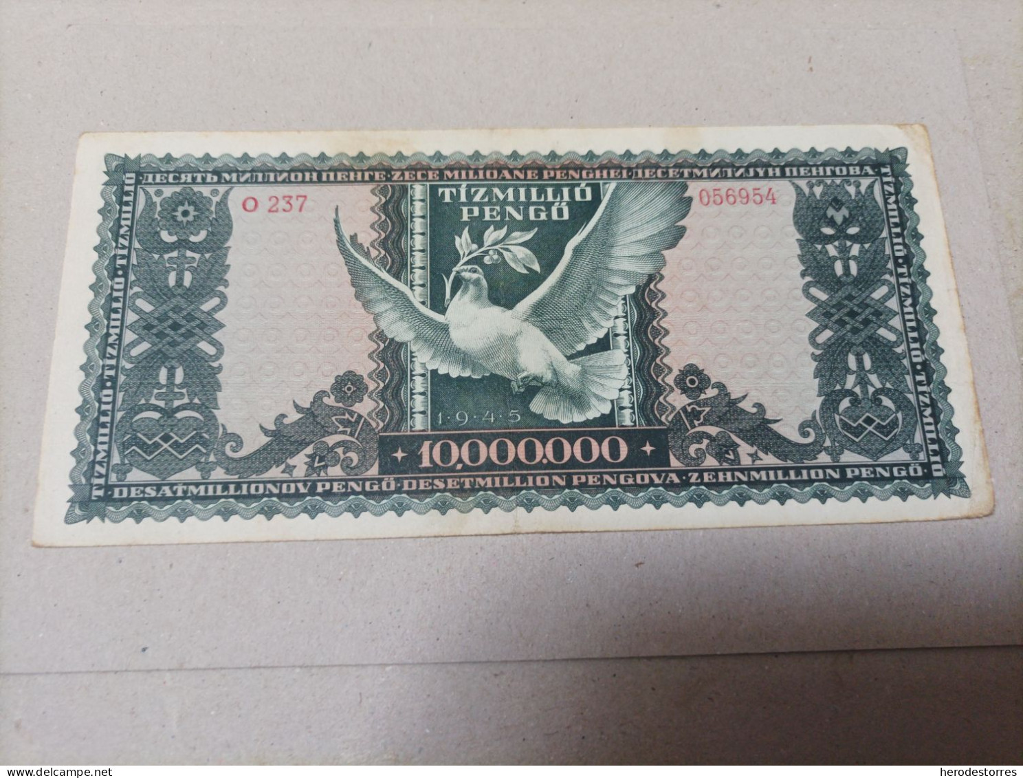 Billete Hungría, 10000000 Pengo, Año 1945 - Hongrie