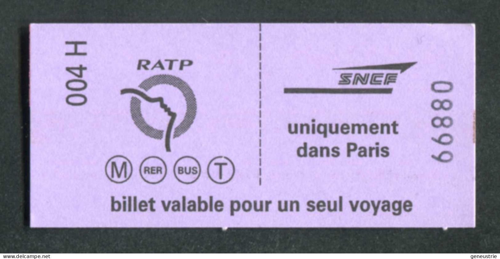 Ticket De Métro Spécial Neuf à Tarif Réduit "Pompiers De Paris Et Militaires" RATP/SNCF - Métropolitain De Paris - Europa