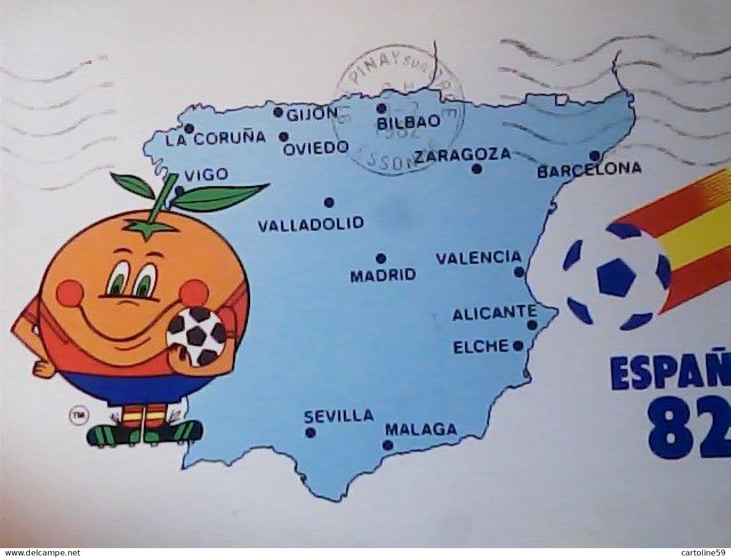 ESPAGNE-ESPANA -82  CITTA PARTITE MONDIALI CALCIO E MASCOTTE   VB1982 JV5896 - Andere & Zonder Classificatie