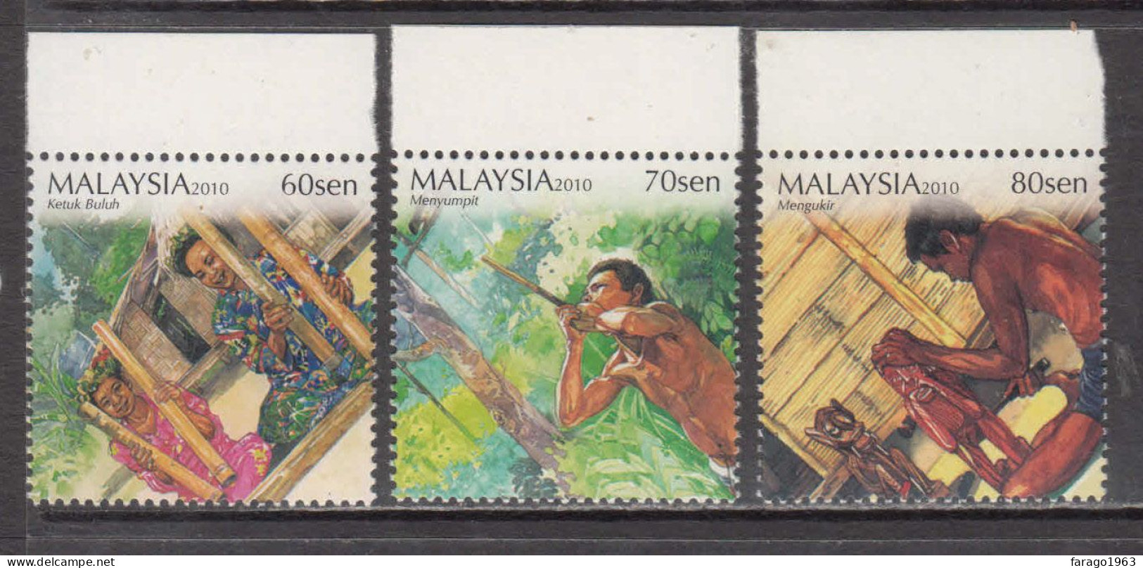 2010 Malaysia Aboriginal People Complete Set Of 3 MNH - Maleisië (1964-...)