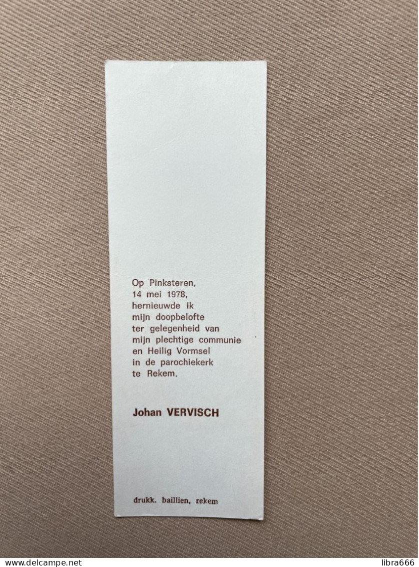 Communie - VERVISCH Johan - 1978 - REKEM - Comunión Y Confirmación