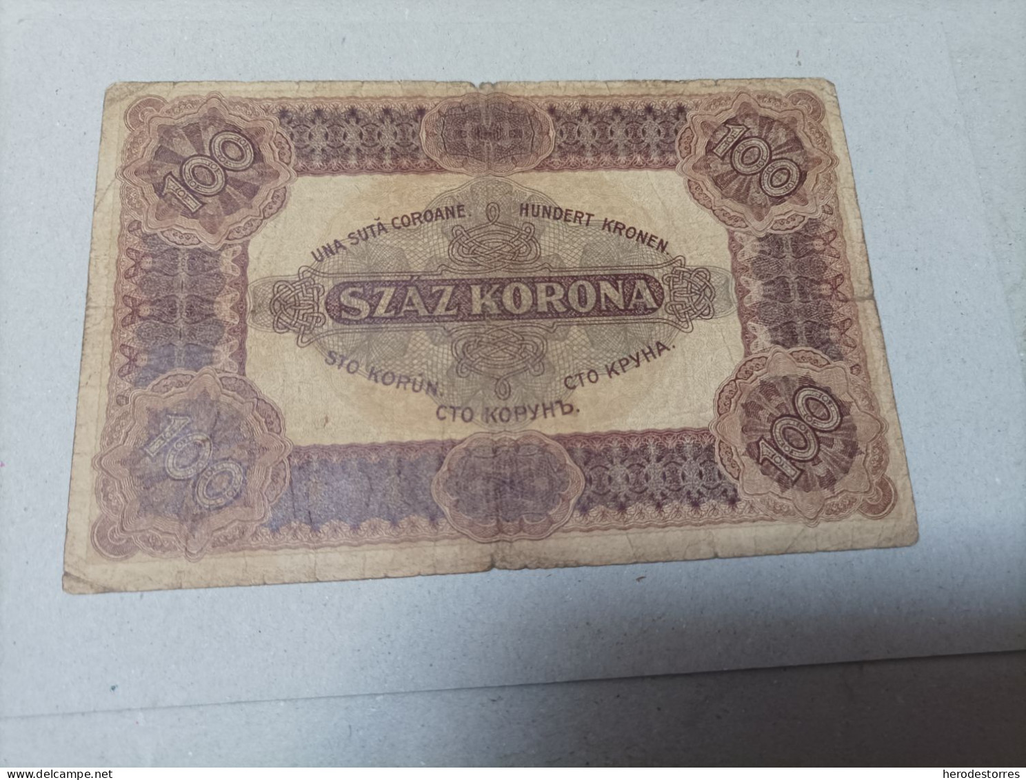 Billete Hungría, 100 Koronas, Año 1920, Serie A033 - Hongrie