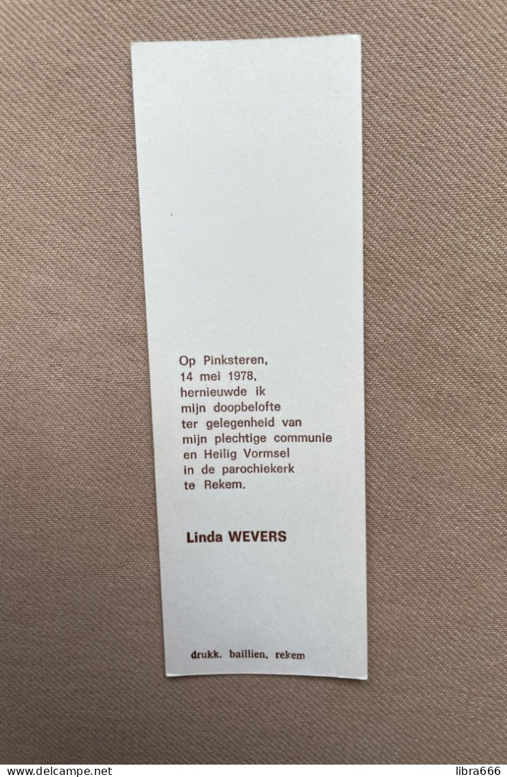 Communie - WEVERS Linda - 1978 - REKEM - Kommunion Und Konfirmazion