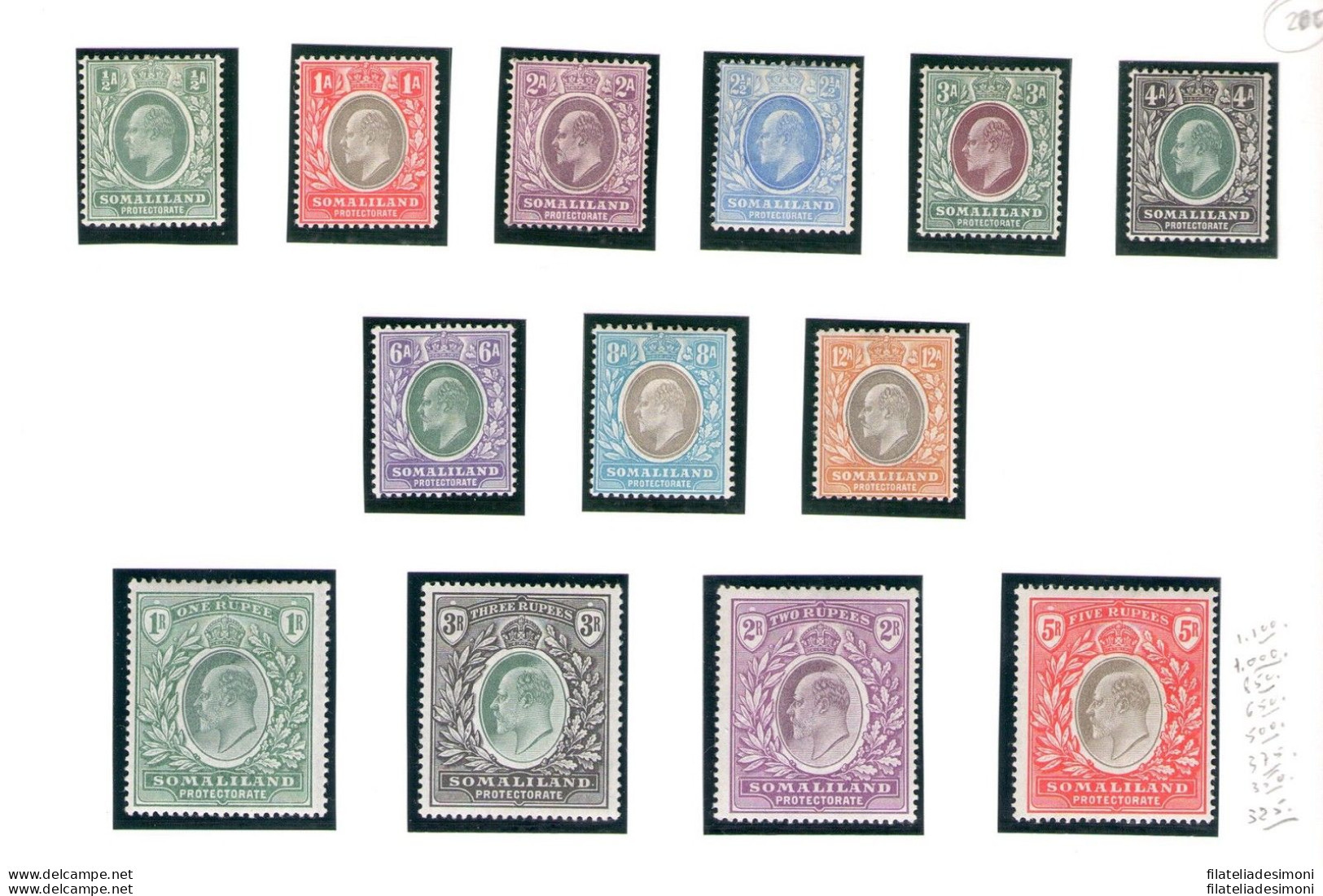 1904 SOMALILAND - SG 32/44 13 Valori MLH* - Other & Unclassified