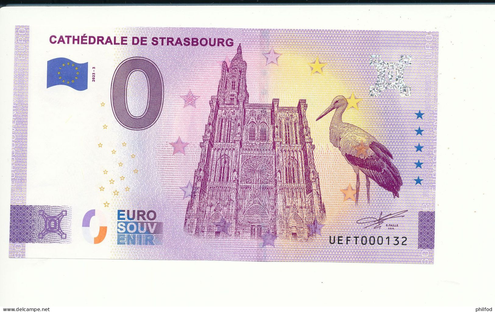 Billet Touristique  0 Euro  - CATHÉDRALE DE STRASBOURG-  2023-3 -  UEFT -  N° 132 - Otros & Sin Clasificación