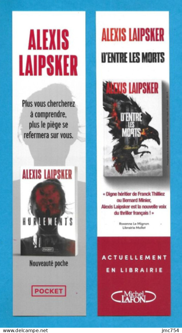 Marque Page  Pocket-Michel Lafon.   Alexis Laipsker.   Bookmark. - Marque-Pages