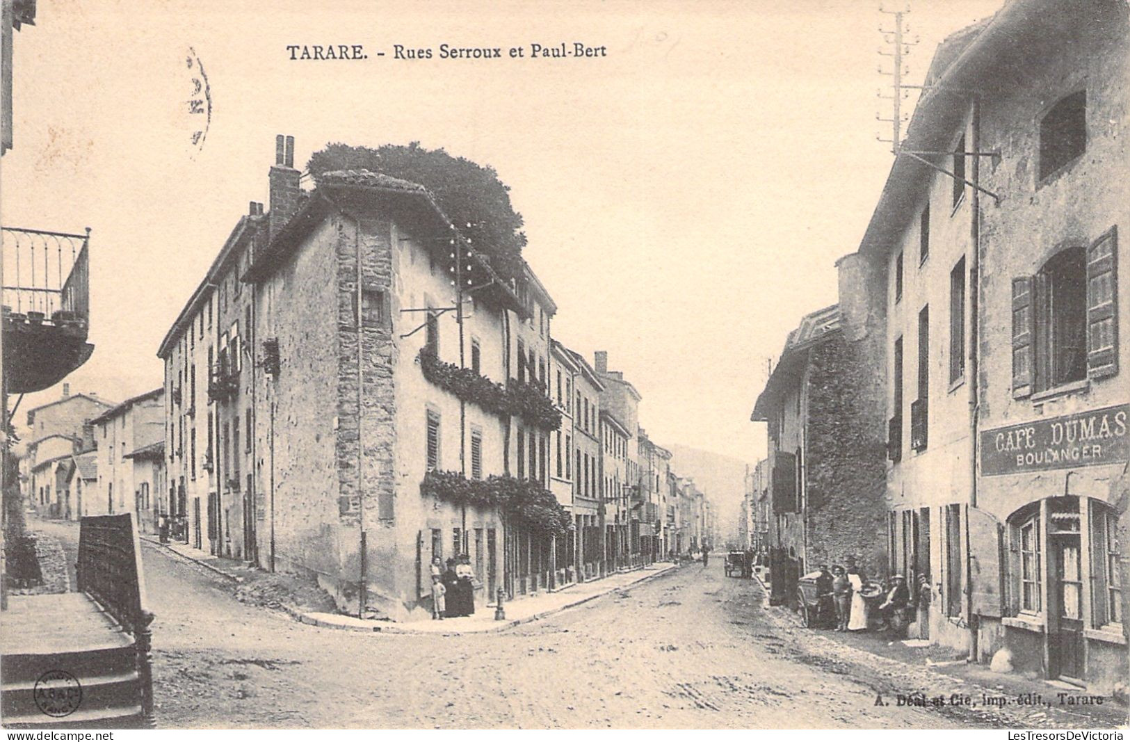 FRANCE - Tarare - Rues Serroux Et Paul Bert - Animé -  Carte Postale Ancienne - Tarare