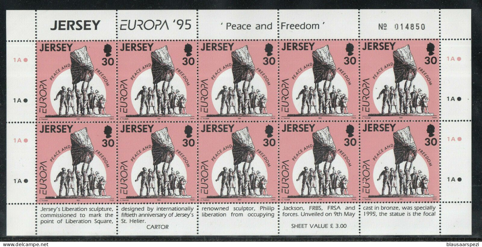 Jersey Europe 1995 MNH / ** - Peace And Freedom   / 2 Miniature Sheet **/MNH  (N 100 ) - 1995