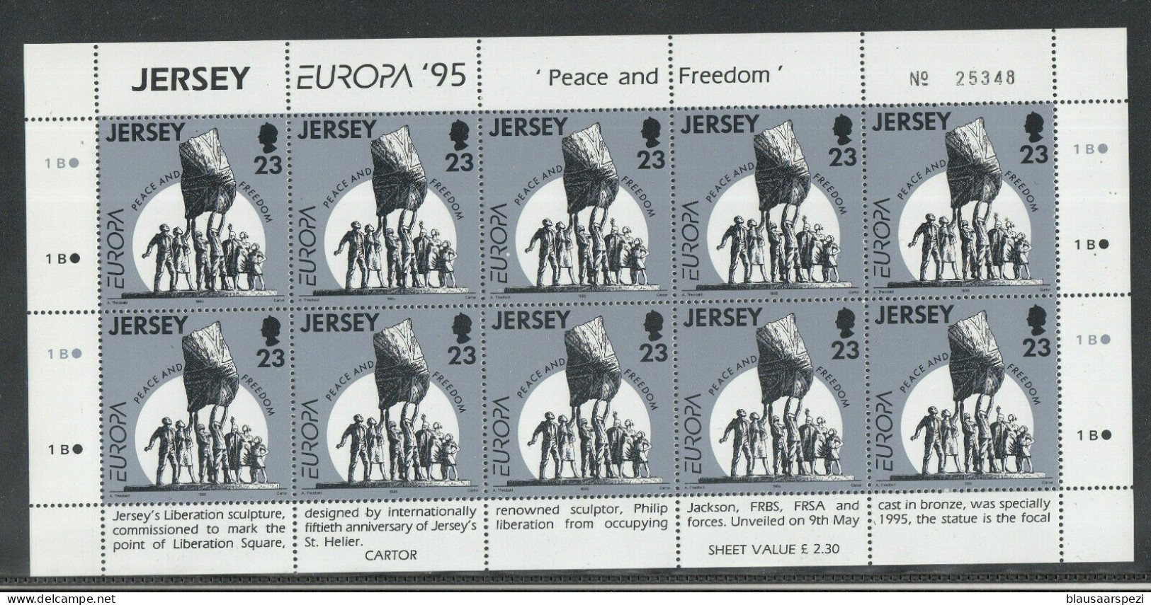 Jersey Europe 1995 MNH / ** - Peace And Freedom   / 2 Miniature Sheet **/MNH  (N 100 ) - 1995