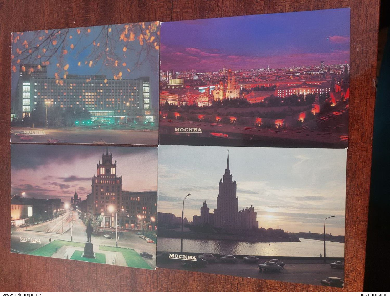 Soviet Architecture, Russia, Moscow At Night. Full 18 Postcards Set . OLD PC. 1985 - Rusia