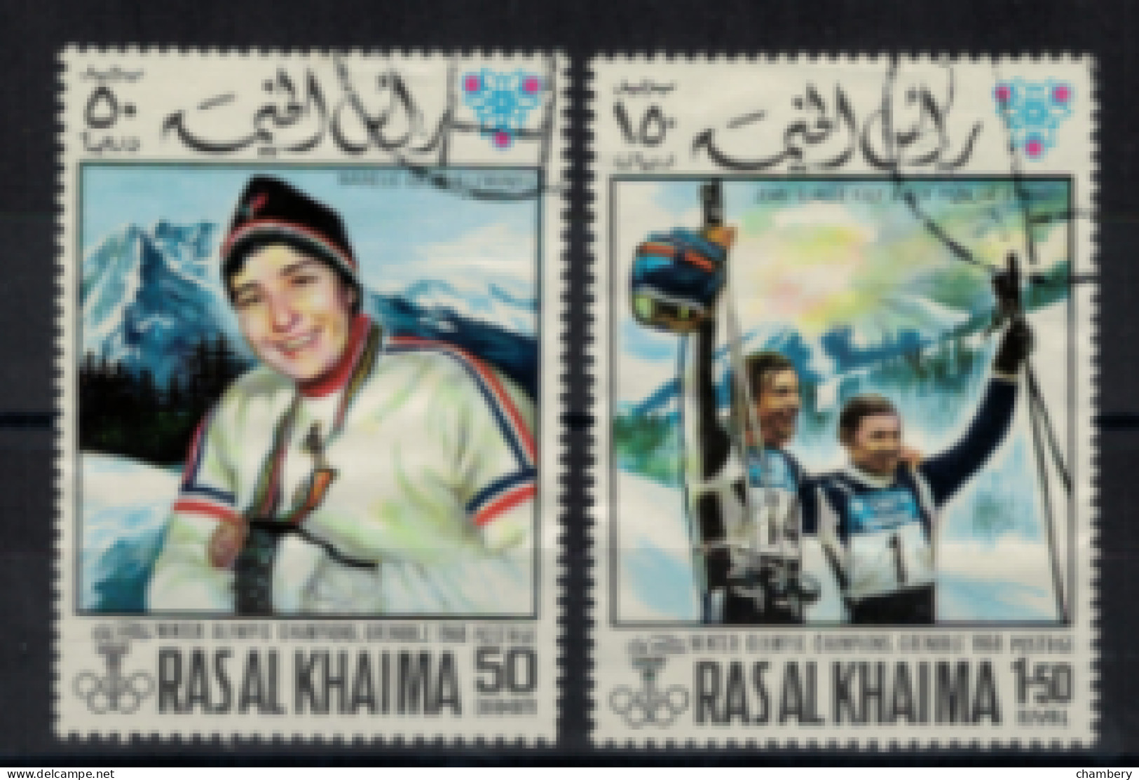 Arabie Du Sud-est - Ras Al Khaima - "Vainqueurs Aux J.O. De Grenoble" - Oblitérés (2/6) N° 44 De 1968 - Sonstige - Asien