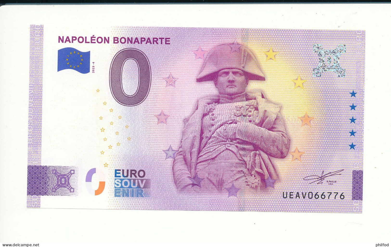 Billet Touristique 0 Euro - NAPOLÉON BONAPARTE - UEAV - 2023-4 - N° 66776 - Sonstige & Ohne Zuordnung