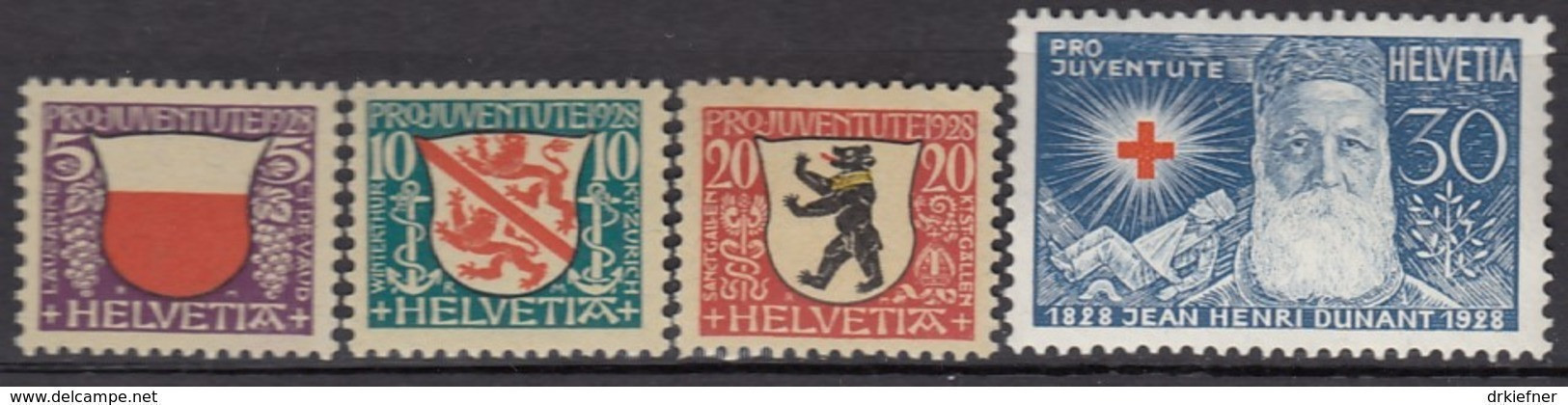 SCHWEIZ  229-232,  Postfrisch **, Pro Juventute 1928, Wappen - Unused Stamps