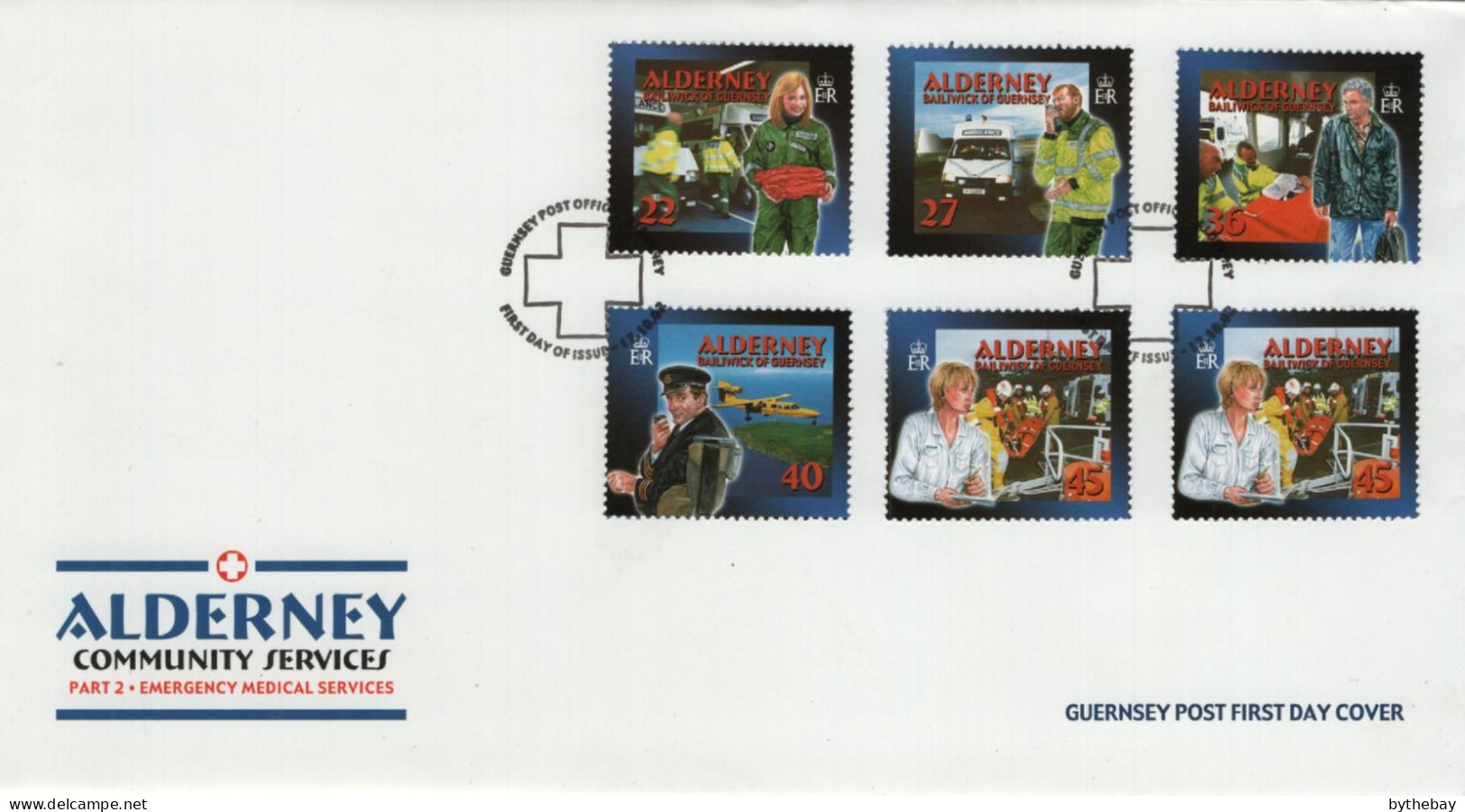 Alderney 2002 FDC Sc 196-201 Emergency Medical Workers Community Services Part II - Alderney
