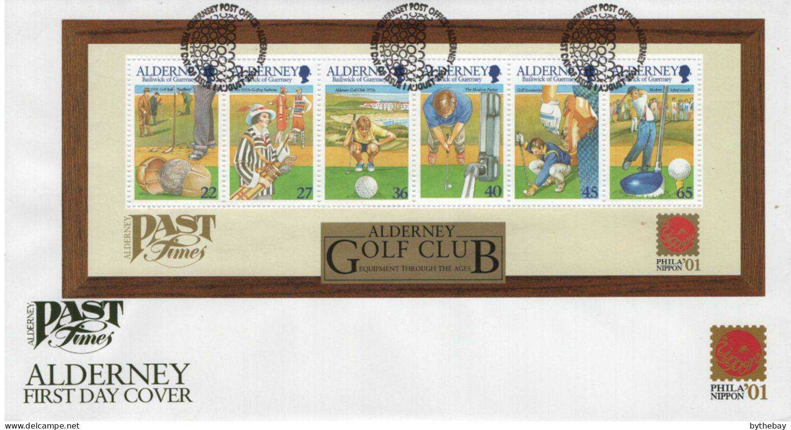 Alderney 2001 FDC Sc 175a Golf Players Sheet Of 6 Phila Nippon 01 - Alderney