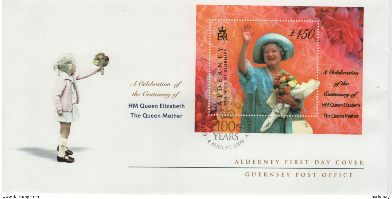 Alderney 2000 FDC Sc 154 1pd50p Queen Mother, 100th Birthday - Alderney