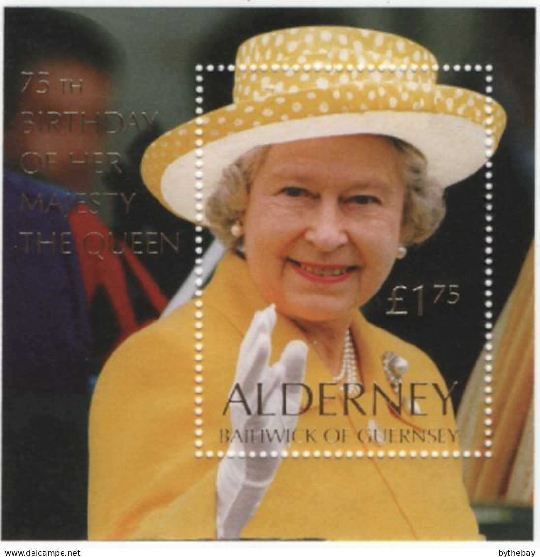 Alderney 2001 MNH Sc 163 1pd75p QEII 75th Birthday Sheet - Alderney
