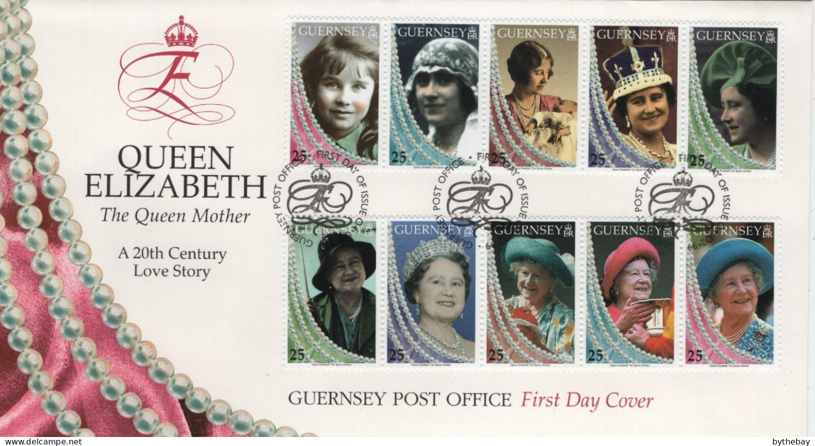 Guernsey 1999 FDC Sc 670-679 Queen Elizabeth, The Queen Mother - Guernesey